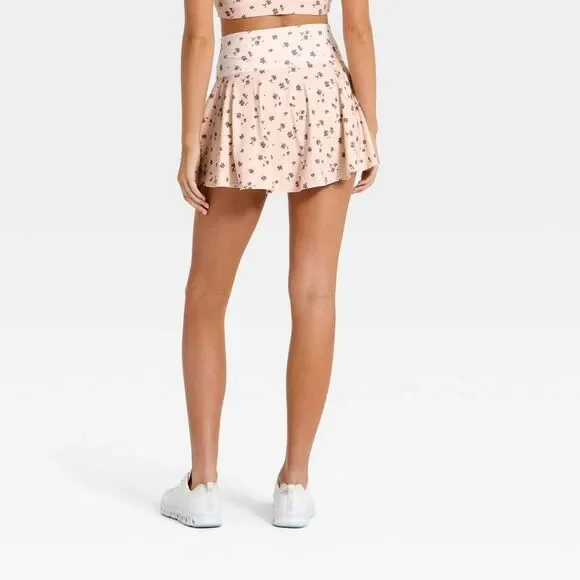 JoyLab - Women's Knit Flowy Skort - JoyLab Cream Floral M Cream - Picture 2 of 4